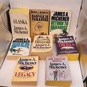 Vintage 60s/70s/80s James A Michener Novels Paperback 8 Count